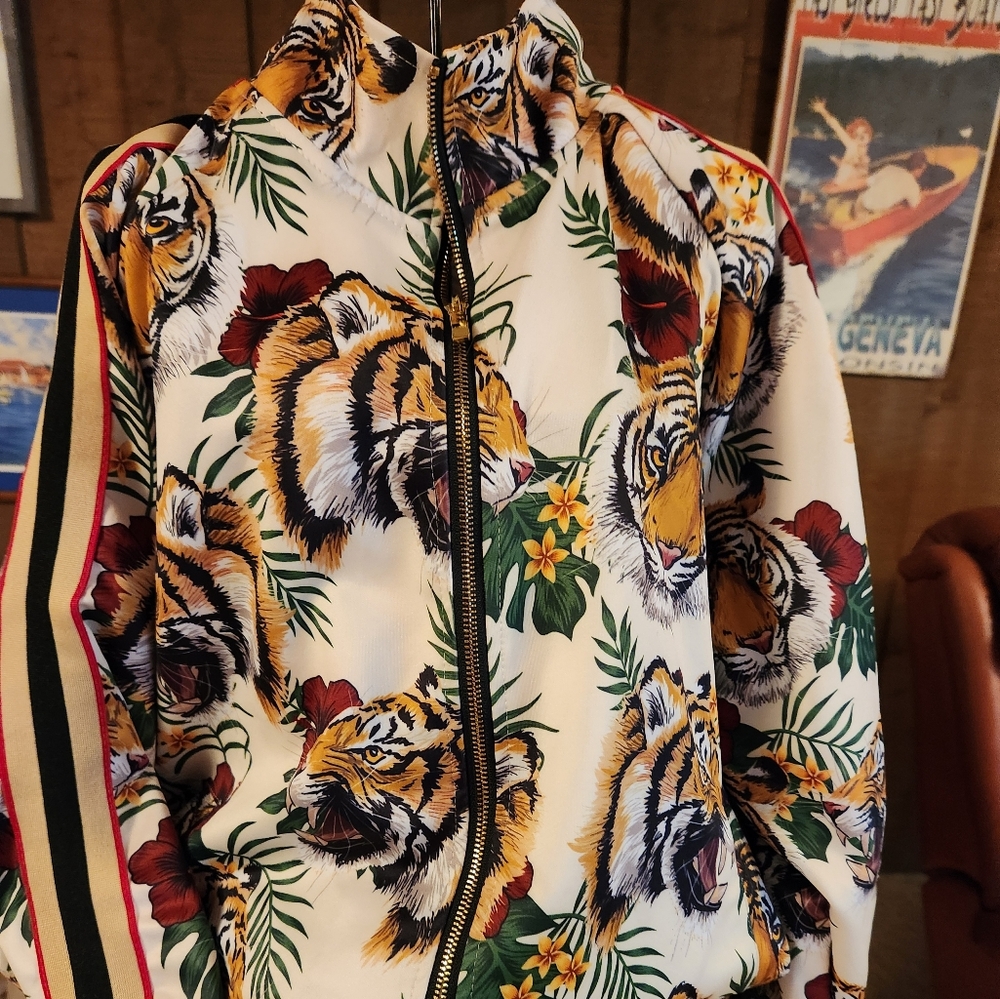 Great for Halloween! Tiger print track suit, Women's Large